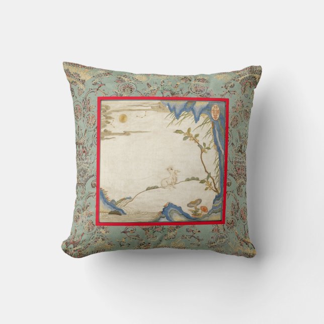 COUSSIN IMPRIMÉ COTTON JAPONAIS BUNNY ET LUNE (Recto)