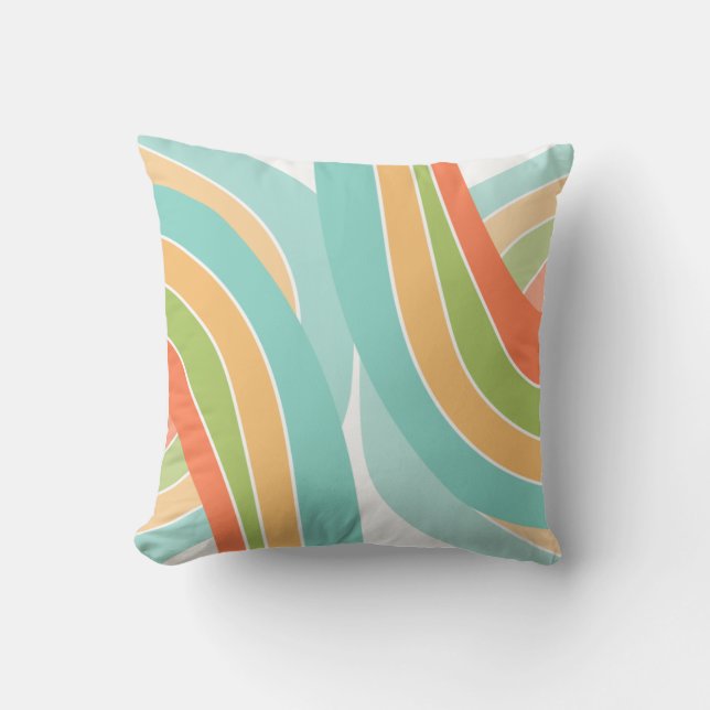 Coussin Imprimé courbe vibrant d'été (Recto)