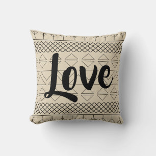 Coussin Imprimé d'amour géométrique Sud-Ouest Beige