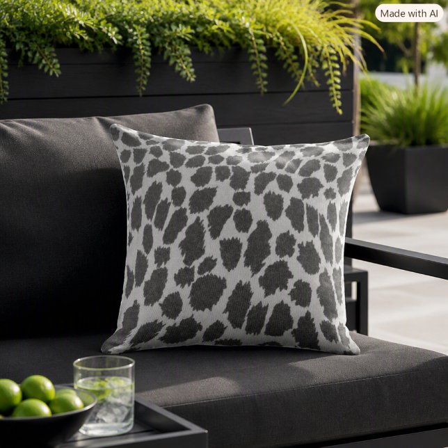Coussin Imprimé d'animal Léopard noir et blanc  (Créateur téléchargé)