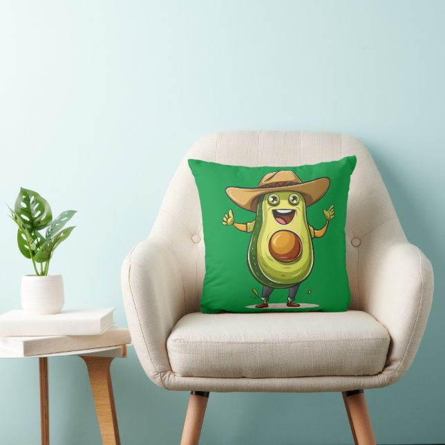 Coussin imprimé de cowboy vert mignon (Chaise)