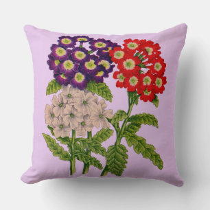 Coussin imprimé de fleurs verbena