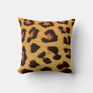 Coussin Imprimé léopard Animal Peau de guépard or et marr
