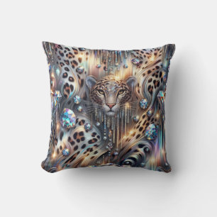 Coussin Imprimé léopard girly opale chic
