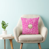 Coussin Imprimé léopard guépard rose monogramme paillettes (Chaise)