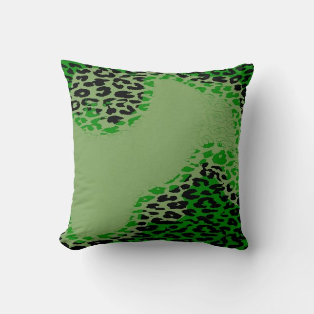 Coussin Imprimé léopard vert rétro et design moderne (Recto)