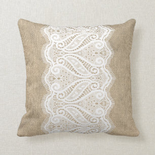Coussin imprimé moderne de toile de jute et de