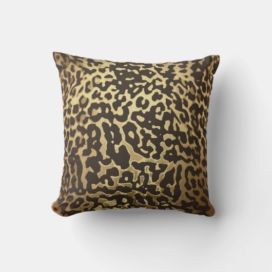 Coussin Imprimé Peau d'Animal Guépard Léopard Moderne Glam (Recto)