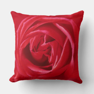 Coussin imprimé rose rouge