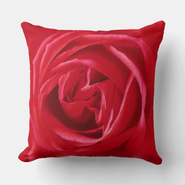 Coussin imprimé rose rouge (Recto)