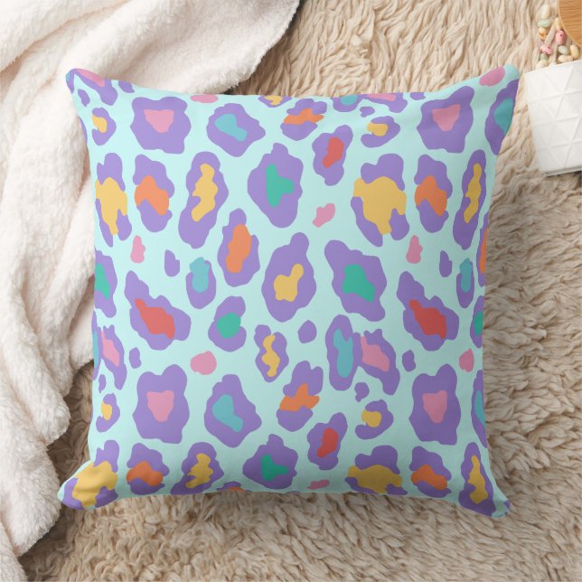 Coussin Imprimé Taches de Léopard Pastel (Couverture)