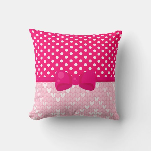 Coussin Imprimé tricoté et pois (Recto)