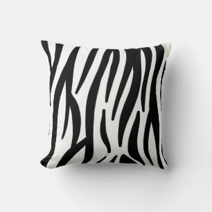 Coussin imprimé zèbre noir et blanc chic féminin élégant