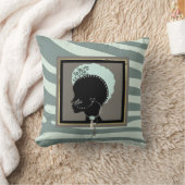 Coussin Imprimé zèbre vert menthe et noir (Couverture)