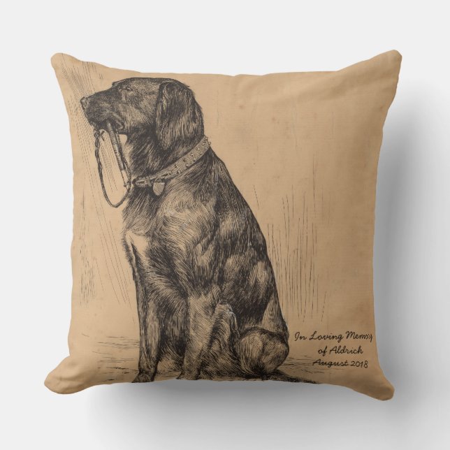 Coussin In Love Memory Dog tenant sa propre laisse (Recto)