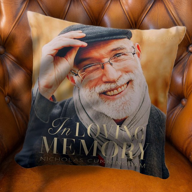 Coussin In Love Memory Modern Elegant Photo Memorial (Créateur téléchargé)