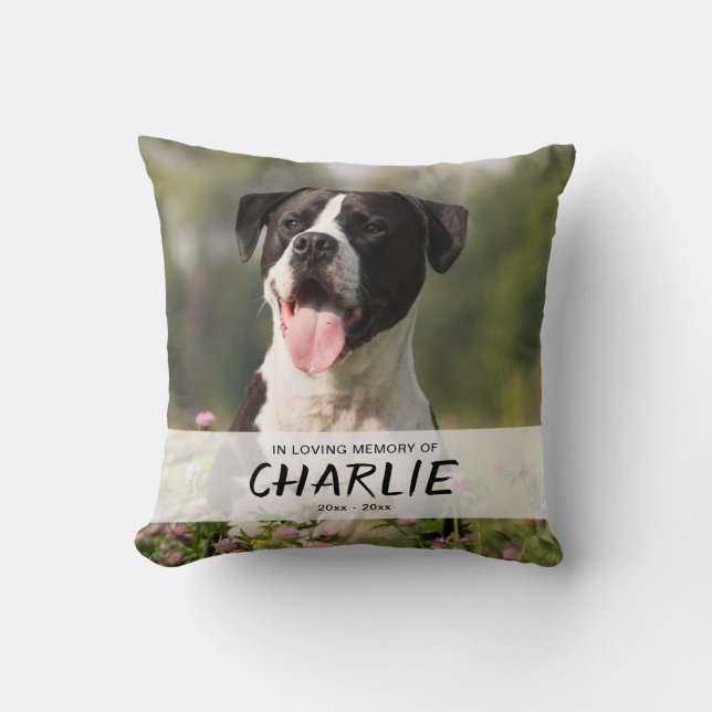 Coussin In Love Memory of Pet Nom personnalisé Photo (Recto)