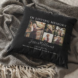 Coussin In Loving Memory | 9 Photo | Memorial Throw Pillow<br><div class="desc">Create your own funeral memorial pillow featuring 9 photo's of your loved one, the beautiful saying "In loving memory", 5 pictures, their name, dates and a personal message. The back of the pillow has a collage of 4 photographs, their name and dates, all easily personalized perfect for funerals, vigils or...</div>
