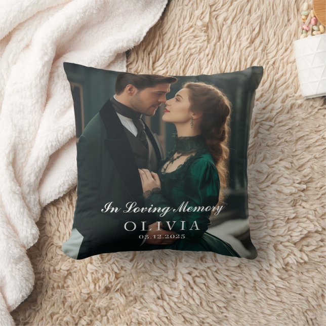 Coussin In Loving Memory Custom Photo Square (Couverture)