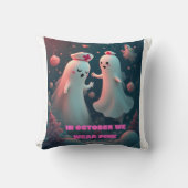 Coussin In October We Wear Pink Nurse Ghost Halloween 2025 (Recto)