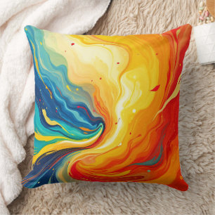 Coussin Incendie et eau Abstraits