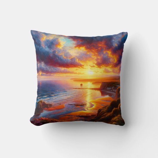 Coussin Incendie sur la côte (Recto)