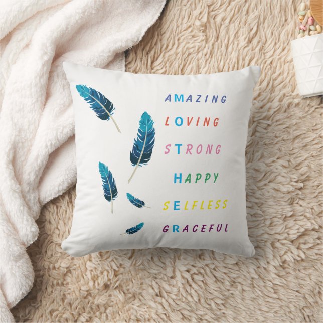Coussin Incroyable Amoureuse Forte Mère Heureuse Plumes (Couverture)