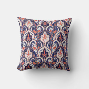 Coussin Indian Paisley : Médaillon Floral Sans Seamless.