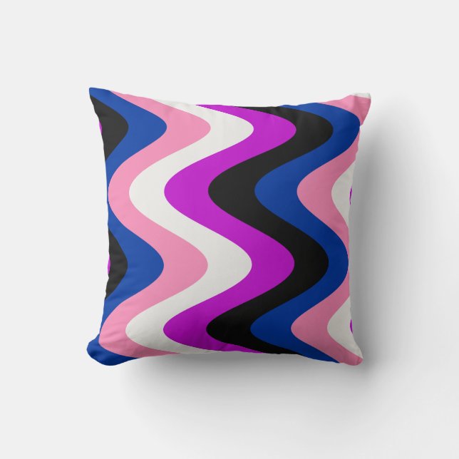 Coussin Indicateur de la fierté du fluide genderfluide (Recto)