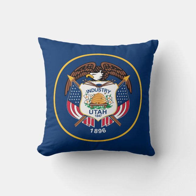 Coussin Indicateur de l'État de l'Utah (Recto)