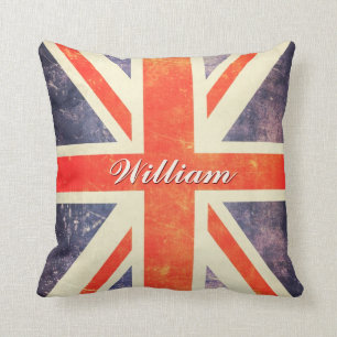 Coussin Indicateur Union Jack Vintage personnalisé