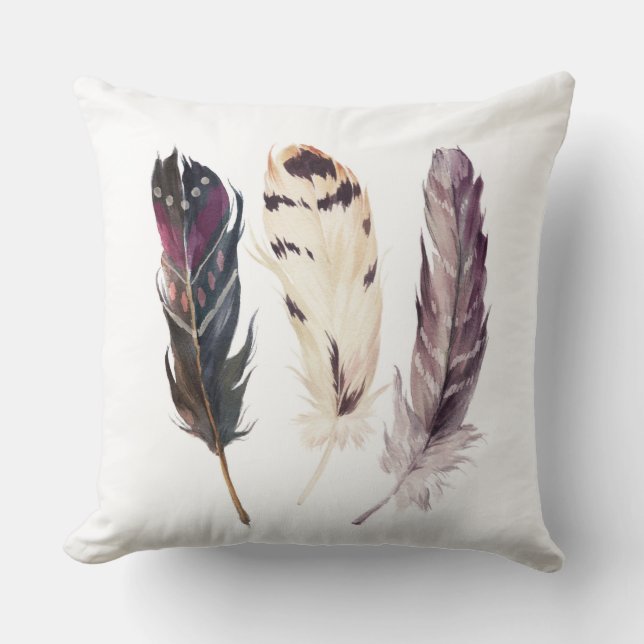 Coussin indigène d'aquarelle de plume (Recto)