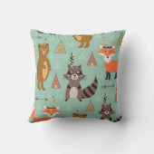 Coussin indigène personnalisé d'amis de forêt (Verso)