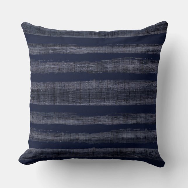 Coussin Indigo Blue Stripes Nautique (Recto)