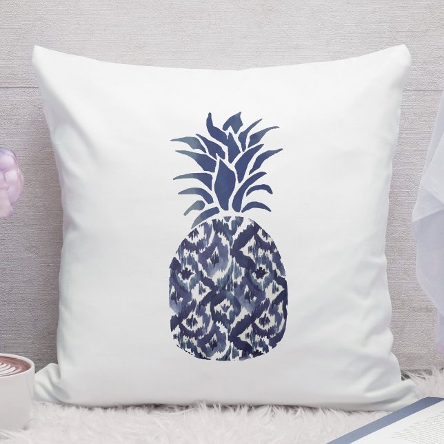Coussin indigo blue watercolor pineapp (Créateur téléchargé)