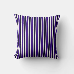 Coussin Indigo, Charbon de bleu et rayures blanches