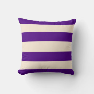 Coussin Indigo Purple et Antique White Stripes