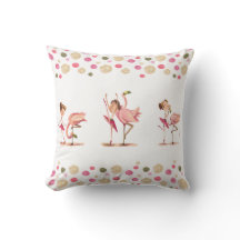 Coussin infantile fille danseur et le flamant