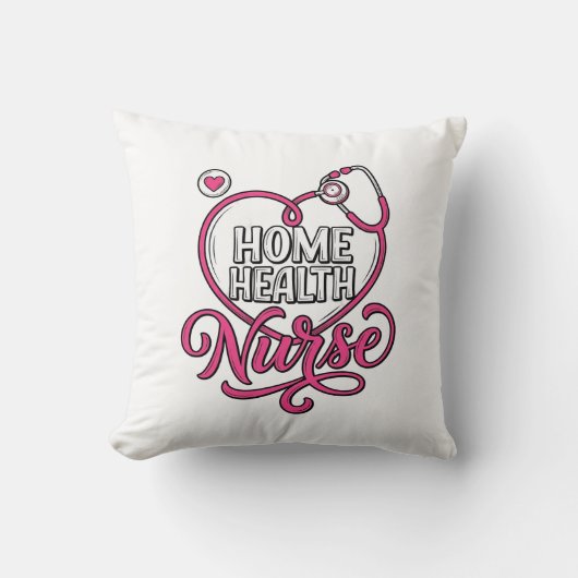 Coussin Infirmière à domicile Stéthoscope rose Création de (Recto)