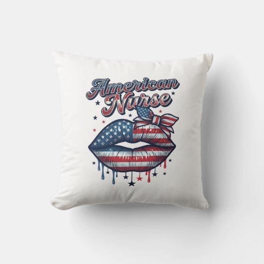 Coussin Infirmière Américaine Conception De Chemise Vector (Recto)