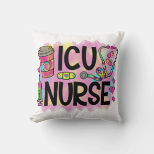 Coussin Infirmière de l'ICU cool et colorée