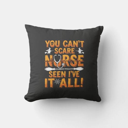 Coussin Infirmière d'Halloween a tout vu Design_1 (Recto)