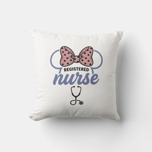 Coussin Infirmière diplômée stéthoscope à ruban graphique (Recto)