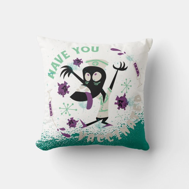 Coussin Infirmière drôle d'Halloween (Recto)