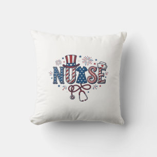 Coussin Infirmière patriote Gravure vintage Design vectori