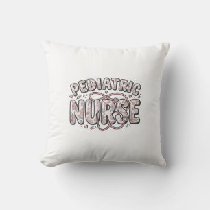 Coussin Infirmière pédiatrique dessin de gravure florale v