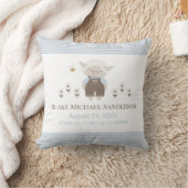 Coussin Infirmière Personnalisée Blue Boy Lamb Birth Stats (Couverture)