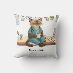 Coussin Infirmière vie café d'abord pour les amoureux de l