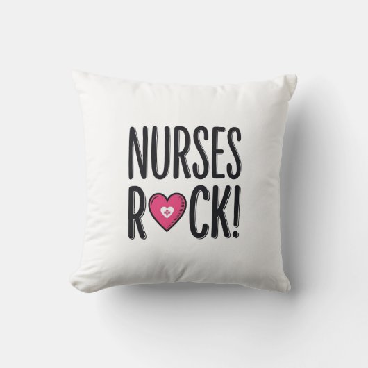 Coussin Infirmières Rock Design Vectoriel de Cœur d'Infirm (Recto)