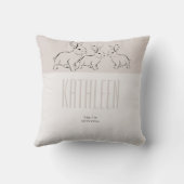 Coussin Informations sur la naissance d'une petite fille C (Verso)